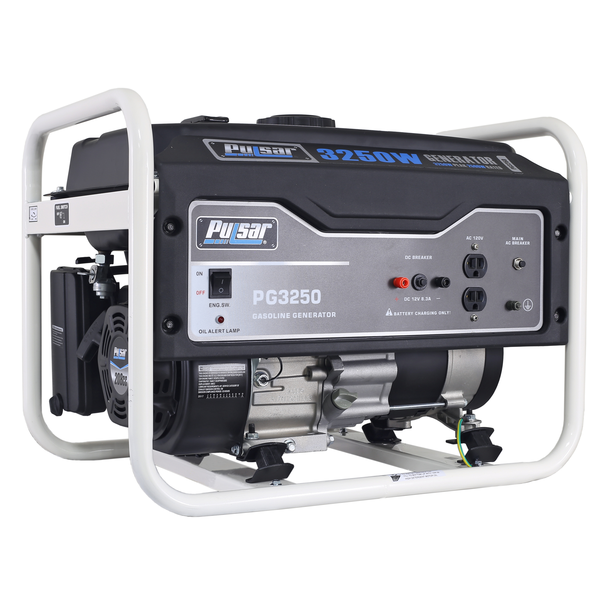 Pulsar Portable Generator — 3,250 Peak Watts, Gas-Powered, 7 HP, Model# PG3250